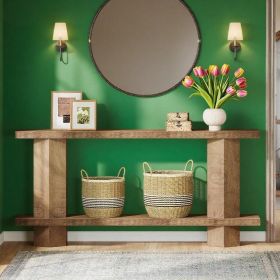 71-Inch Long Console Table for Entryway, Wooden Sofa Table Behind Couch, for Living Room