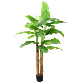 Artificial Banana Tree Green Solid Wood, Plastic Extra Tall