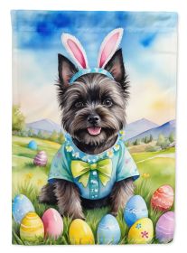 Cairn Terrier Easter Egg Hunt House Flag Large Porch Sleeve Pole Decorative Outside Yard Banner Artwork Wall Hanging, Polyester, House Size
