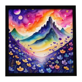 Colorful Violets Framed Metal Print Bathroom, Kitchen, Office, Home Decor Wall Art Ready to Hang, Square, 8X8
