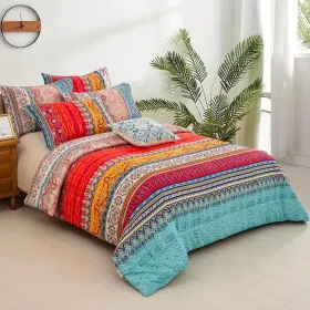 Boho Red Duvet Cover (Option: Twin)