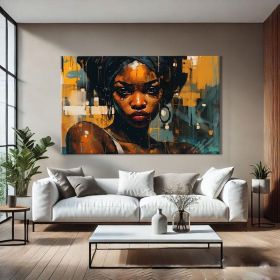 African Abstract Figure Wall Art Black Women Art Hand Painted Oil Painting Oversized Wall Art Abstract African Women Wall Art African Modern Art (style: 01, size: 50x70cm)