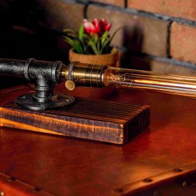 Echo Steampunk Handmade Vintage Adjustable Pipe Lamp (Color: Silvery)